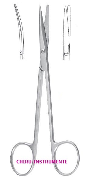 METZENBAUM Schere,gebogen, sp./st., 14,5 cm