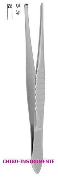 Tissue forceps, 2 x 3 teeth,  15.5 (6"), smooth, USA model