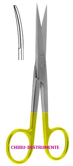 Chirurgische Schere,gebogen, sp./sp., 18,5 cm, Hartmetall (TC)