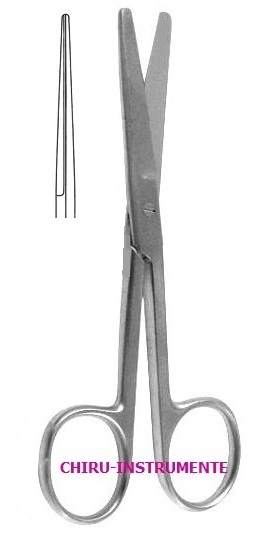 Operating scissors, straight, bl/bl, 13 cm (5"),  left-handed