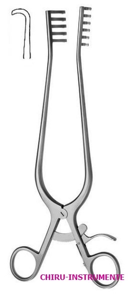 ADSON self-retaining retractor, blunt, 6 x 6 teeth, 26.5 cm (10 ½")